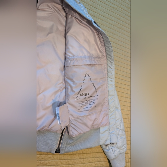 Alp N Rock Grey Bomber Jacket Prima Loft Cruelty Free Size XS - Picture 13 of 16